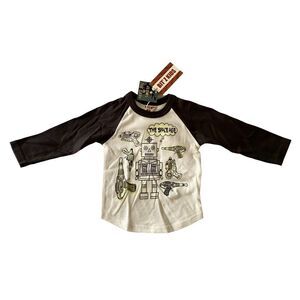 Glow-in-Dark Nostalgic Space Age Raglan Long-sleeve T-shirt, Sz: 12-18m NWT